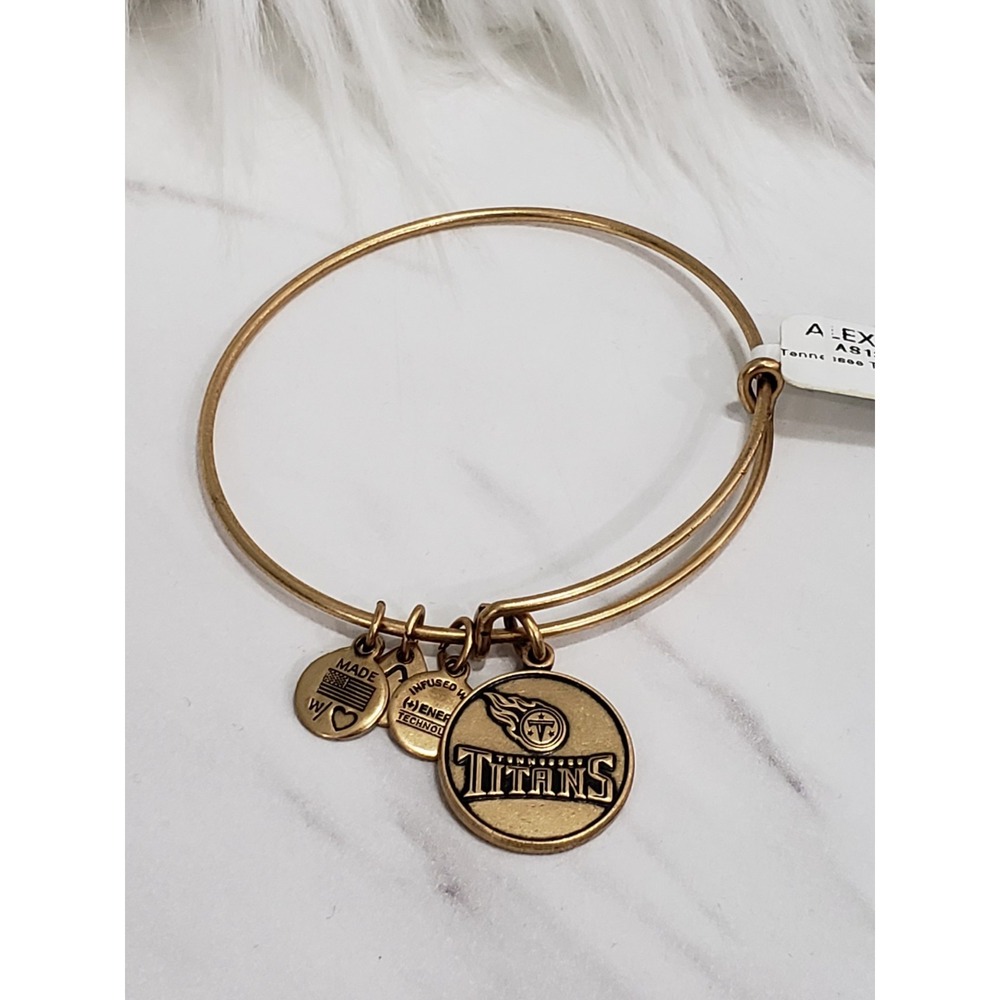 NEW Alex And Ani TENNESEE TITANS MLB ‎ Charm Bangle Bracelet rose gold